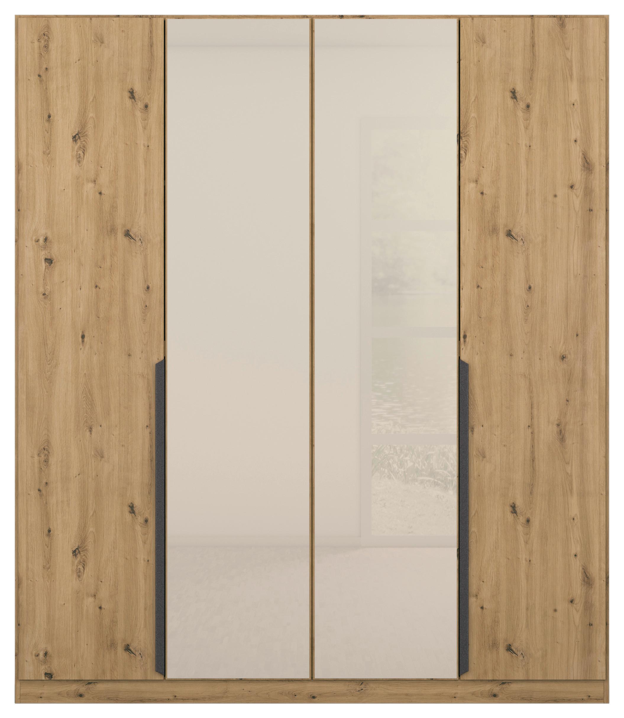 Drehtürenschrank Artemix 181 Cm Champagner/eiche Dekor - Champagner/Eiche Artisan, MODERN, Glas/Holzwerkstoff (181/210/54cm) - Rauch Möbel