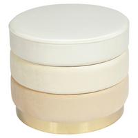 Hocker Elyse 100 Beige D: 50 cm - Goldfarben/Creme, Design, Textil (50/42cm) - Kayoom