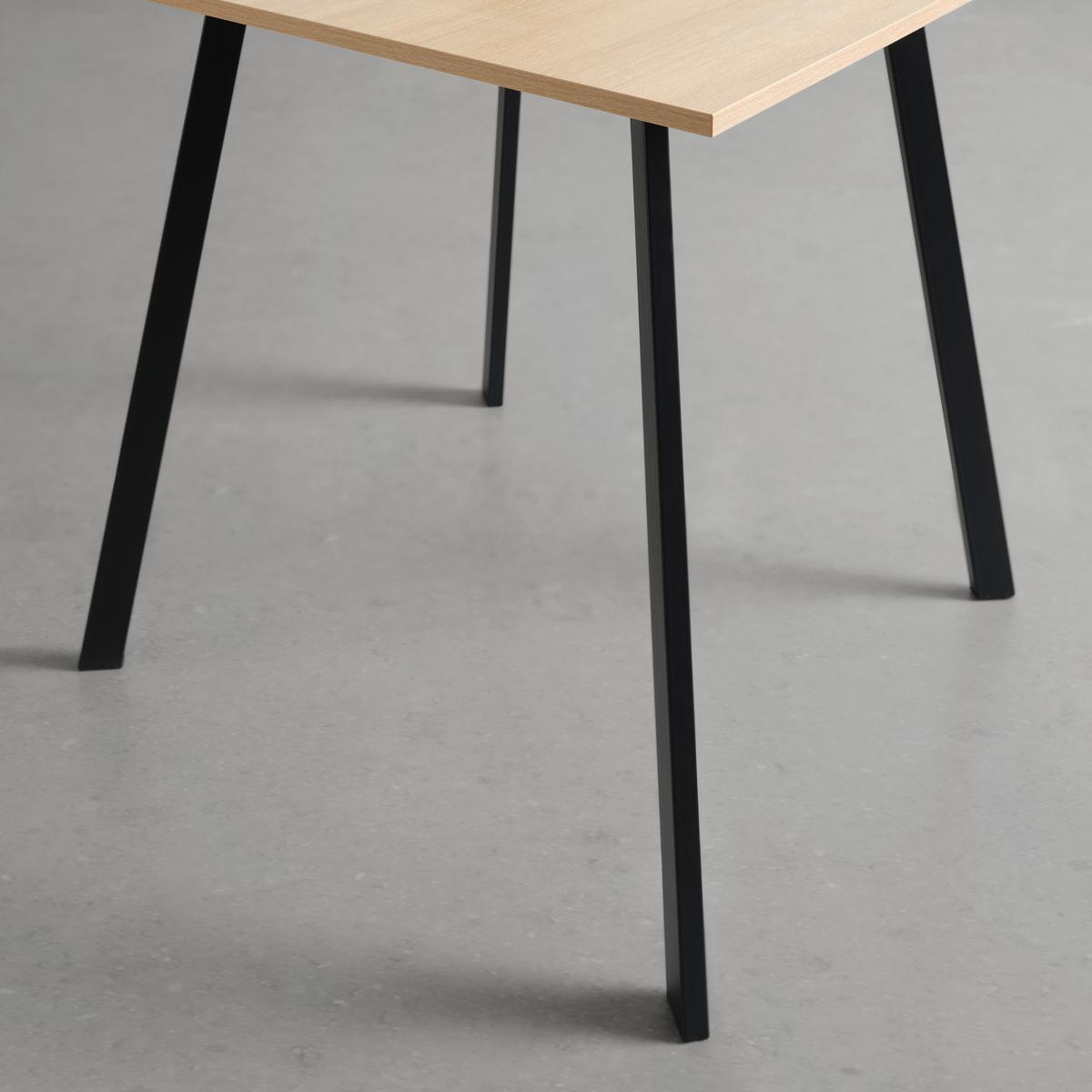 Jídelní stůl EMIL 70 - černá/barvy dubu, Konvenční, kov/kompozitní dřevo (70/75/70cm) - Based