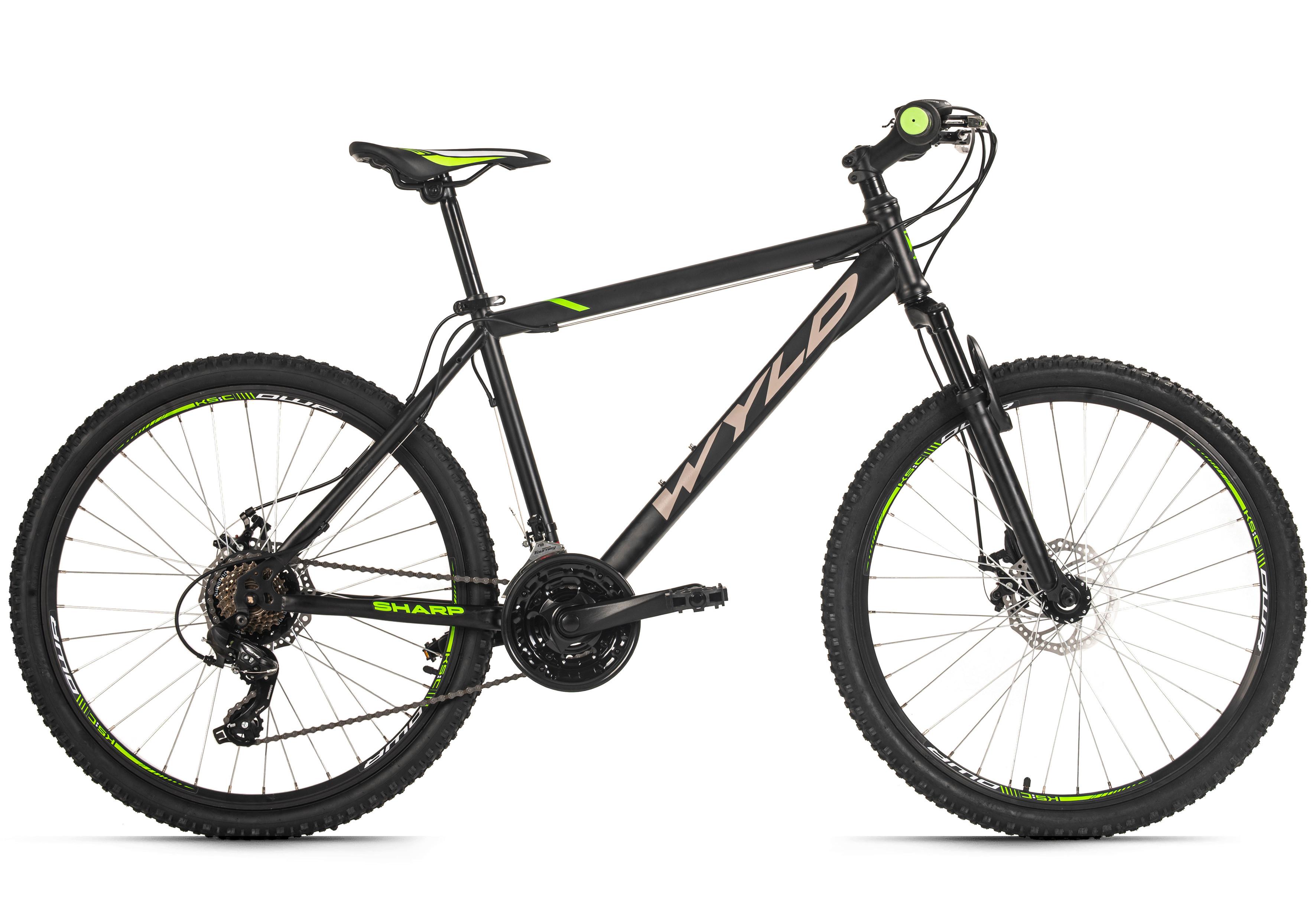 Mountainbike Schwarz/Grün 26 Zoll, Rahmen 46 cm - Schwarz, KONVENTIONELL, Metall (25/140/60cm)