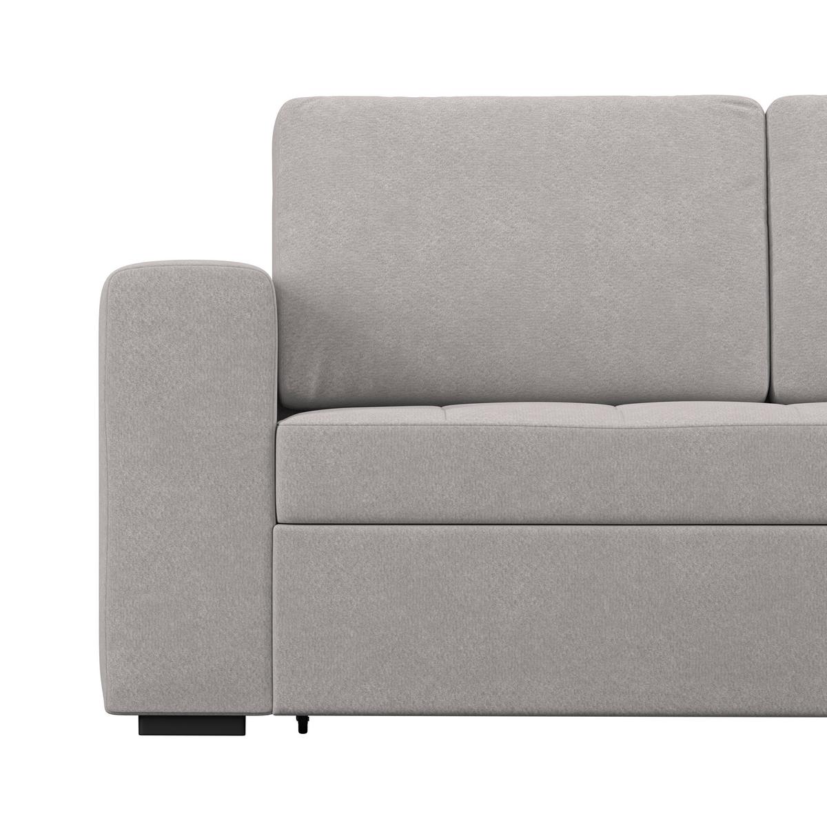 Ecksofa mit Schlaffunktion & Bettkasten Jan Greige - Greige, Trend, Textil (247/155cm)