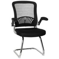 BESUCHERSTUHL FLYER PRO V Schwarz - Chromfarben/Schwarz, MODERN, Textil/Metall (64/103/64cm) - MID.YOU