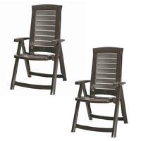 Gartenklappsessel-Set M73541 - Graphitfarben, KONVENTIONELL, Kunststoff (72/110/61cm) - Siena Garden