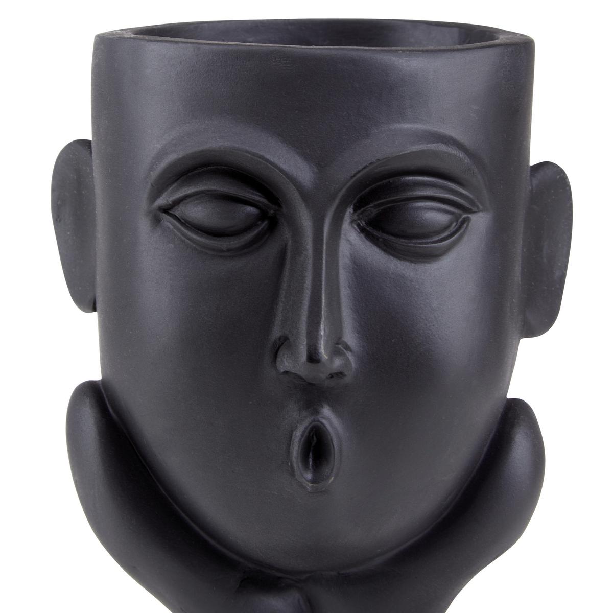 Übertopf Silvana Aus Polyresin In- Und Outdoor, Schwarz - Schwarz, MODERN, Kunststoff (12/11,5/24,5cm) - Luca Bessoni