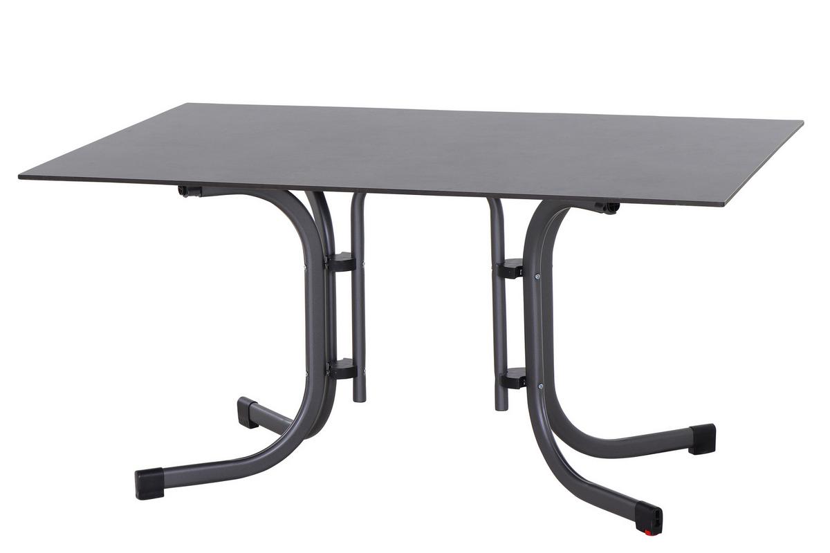 Gartentisch Klappbar Metall /kunststoff/holz L 140 Cm - Anthrazit, KONVENTIONELL, Holzwerkstoff/Kunststoff (140/90/71cm) - Siena Garden