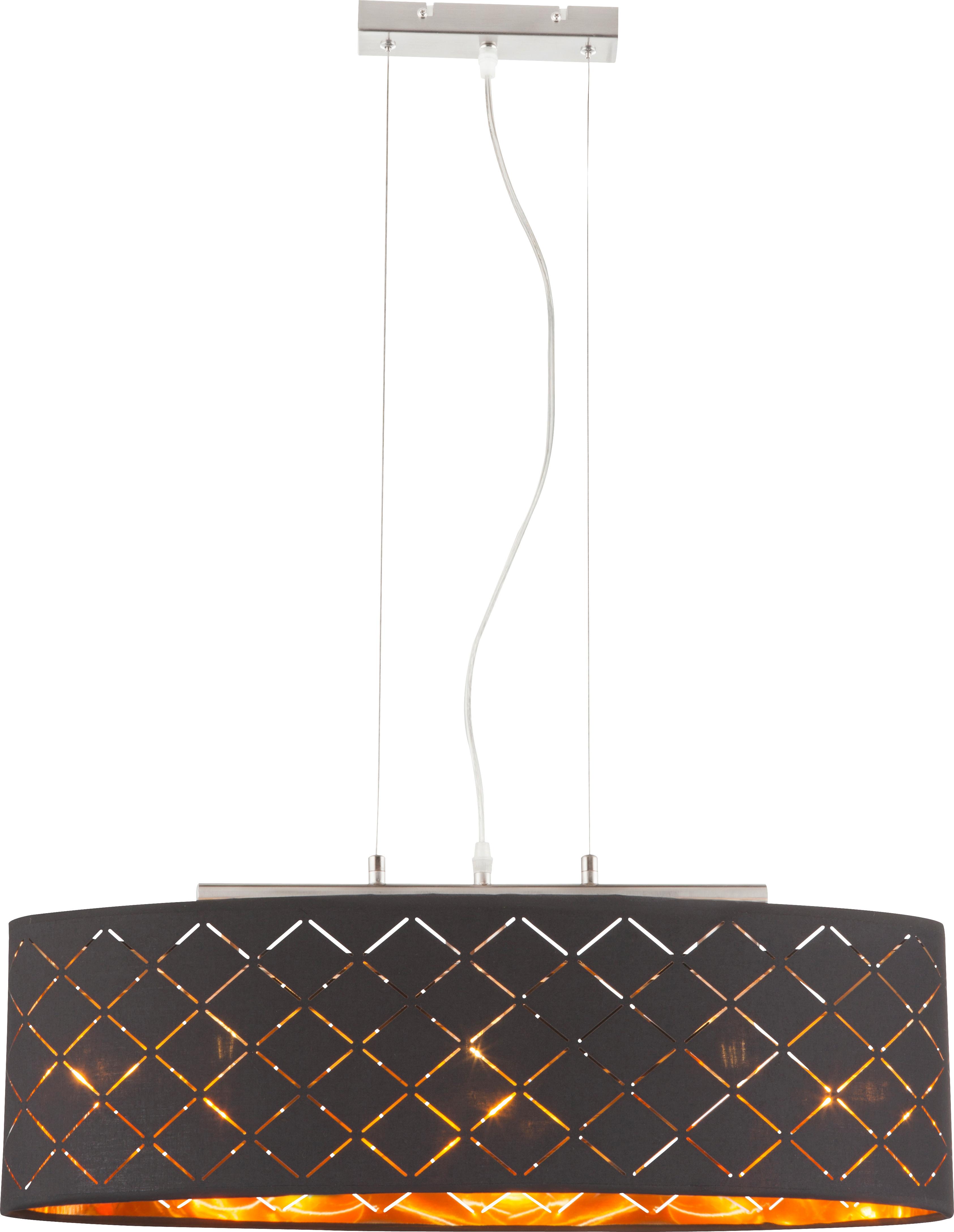 Hängeleuchte 15229h2lm - Goldfarben/Schwarz, Basics, Textil/Metall (65/25/140cm) - Globo