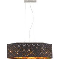 Hängeleuchte 15229h2lm - Goldfarben/Schwarz, Basics, Textil/Metall (65/25/140cm) - Globo