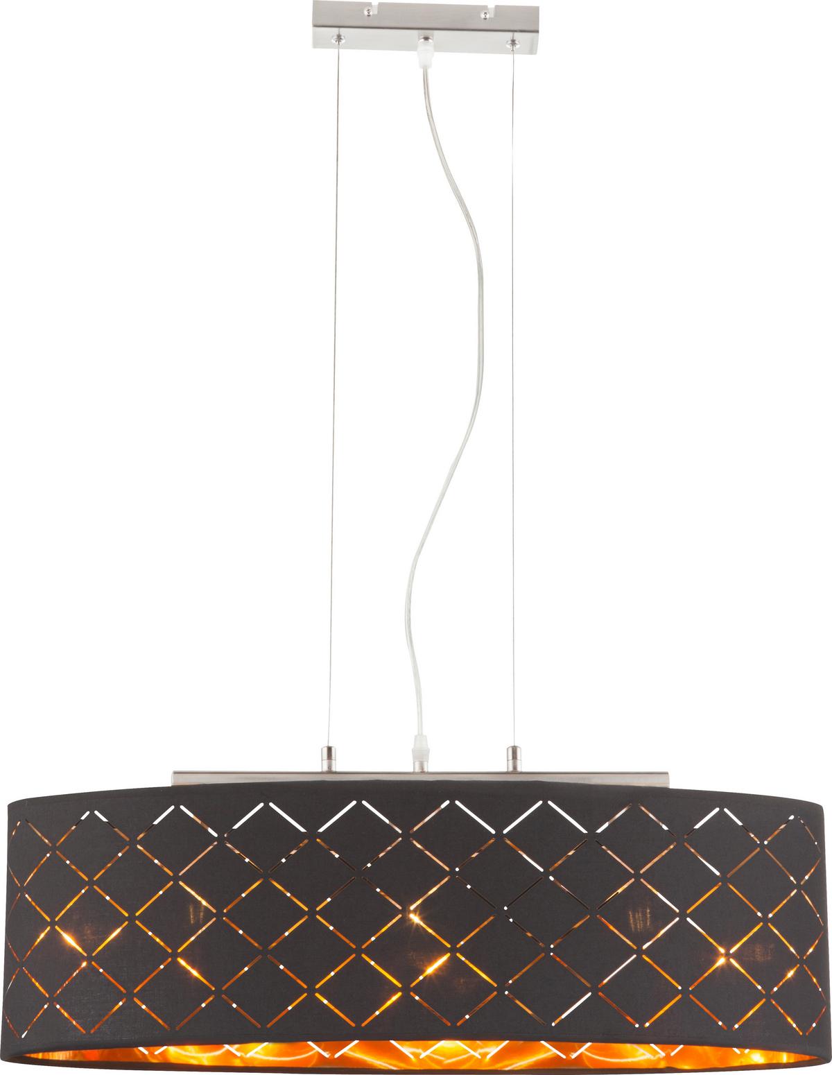 Hängeleuchte 15229h2lm - Goldfarben/Schwarz, Basics, Textil/Metall (65/25/140cm) - Globo