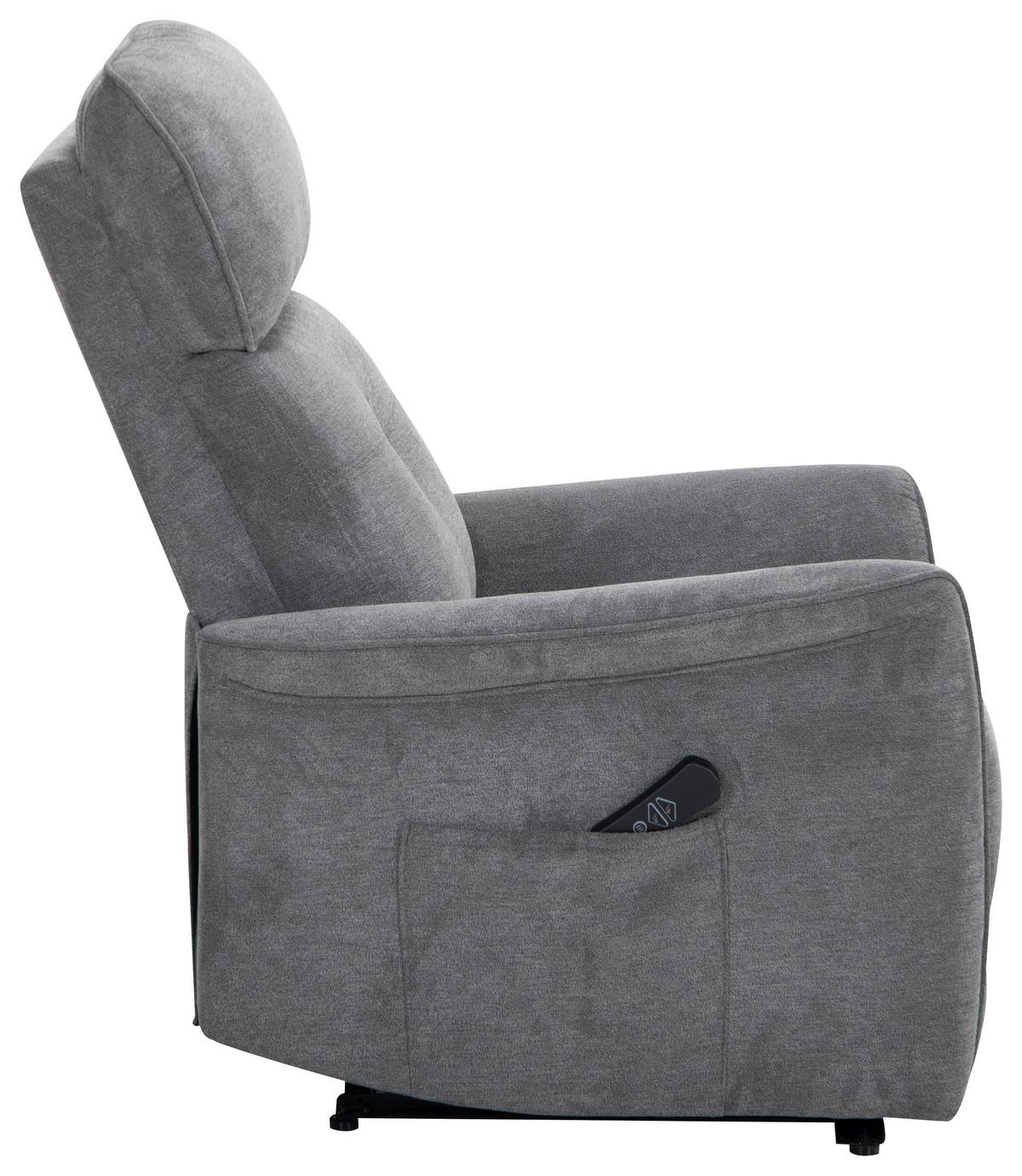 Relaxačné kreslo HEAT, sivá, vyhrievacia funkcia - sivá, Basics, kov/drevo (79/106/98cm)