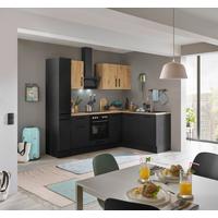 Eckküche Turin Schwarz/Eiche Dekor 240x165 cm - Schwarz/Eiche Artisan, Basics, Holzwerkstoff (240/165cm) - MID.YOU