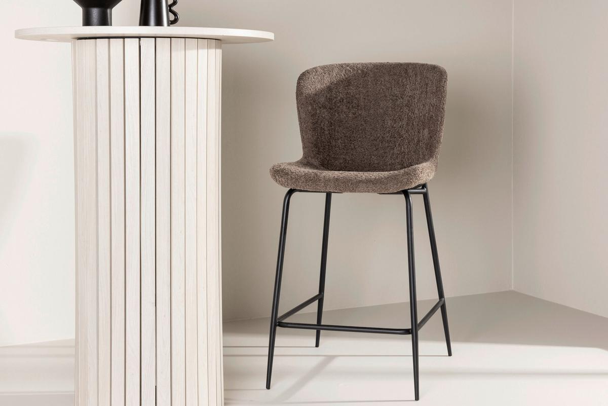 Barhocker Modesto Schwarz/Braun B: 50 cm - Schwarz/Braun, MODERN, Textil/Metall (50/100/59cm) - Livetastic