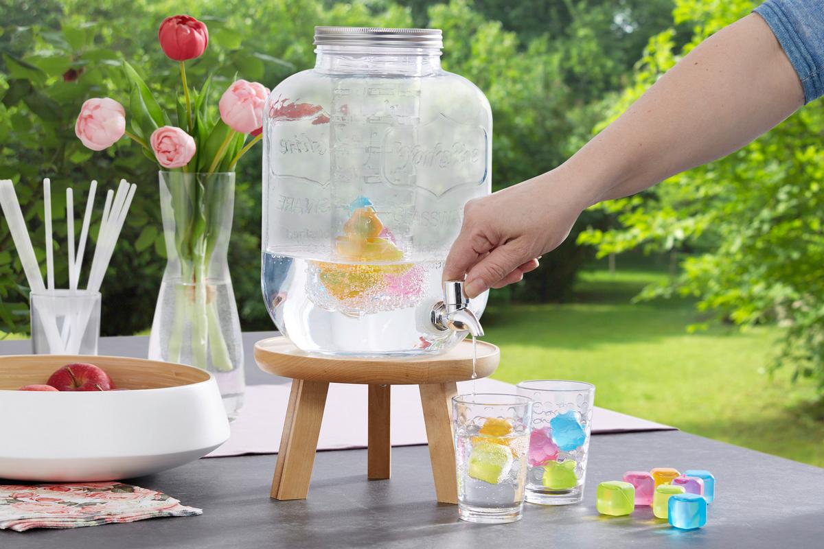 Getränkespender Lola - Klar/Edelstahlfarben, Basics, Glas/Kunststoff (16,5/27cm) - Luca Bessoni