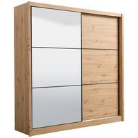 Tolóajtós Szekrény Navara 213/215,5 Cm - Artisan tölgy, Basics, faalapú anyag/Üveg (213/215,5/60cm)