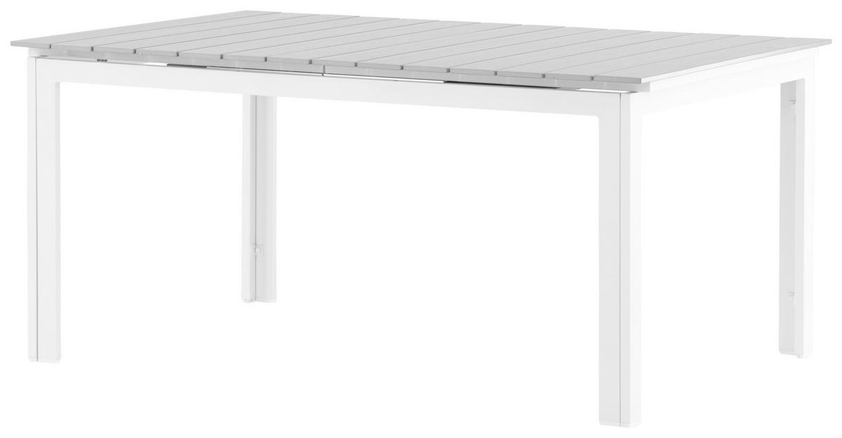 Gartentisch Levels - Weiß/Grau, KONVENTIONELL, Metall (160/100/75cm) - Gardenson