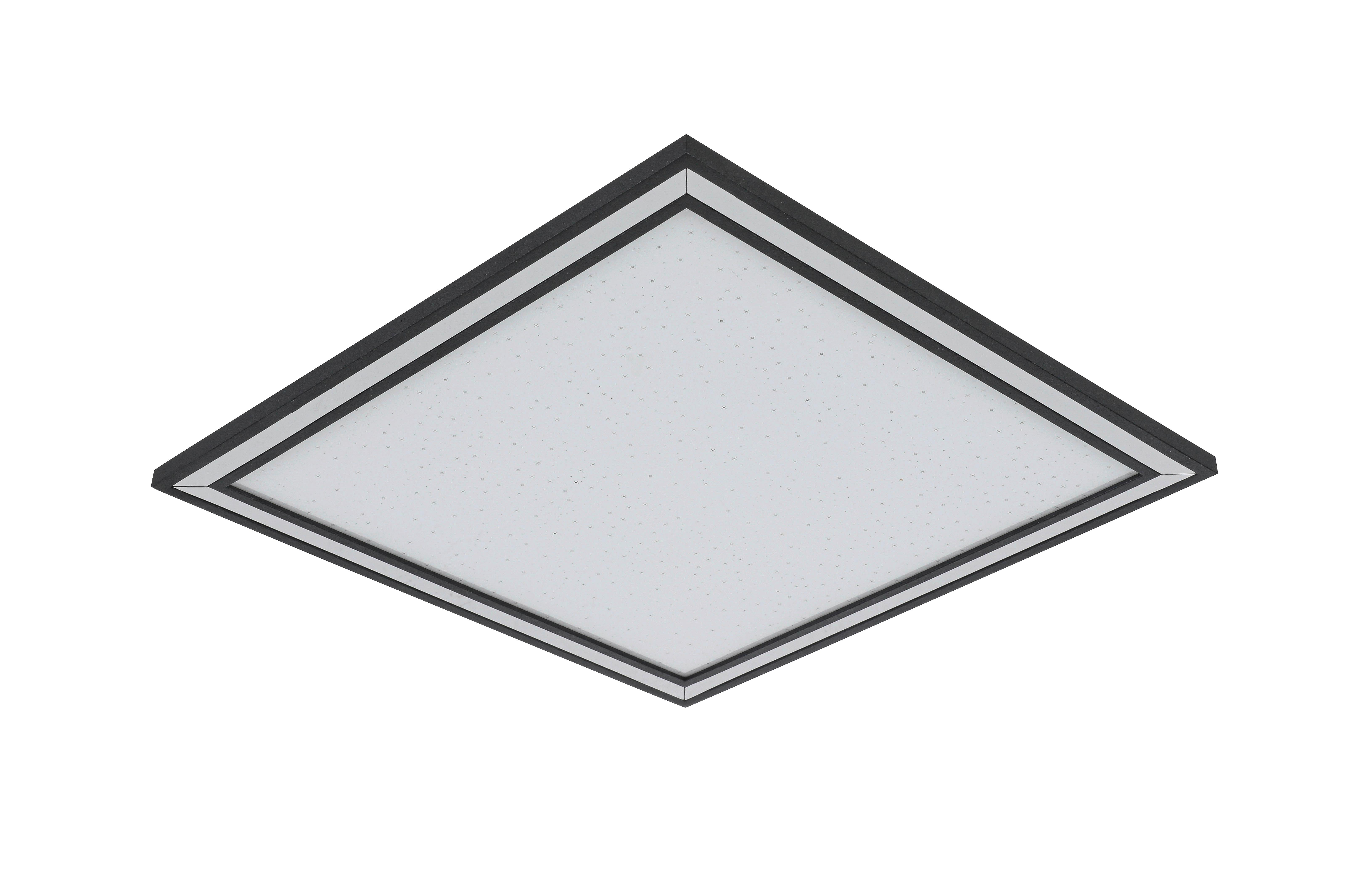 Led Mennyezeti Lámpa Robin - krómszínű/fekete, Modern, műanyag/fém (30/30/6cm) - Luca Bessoni