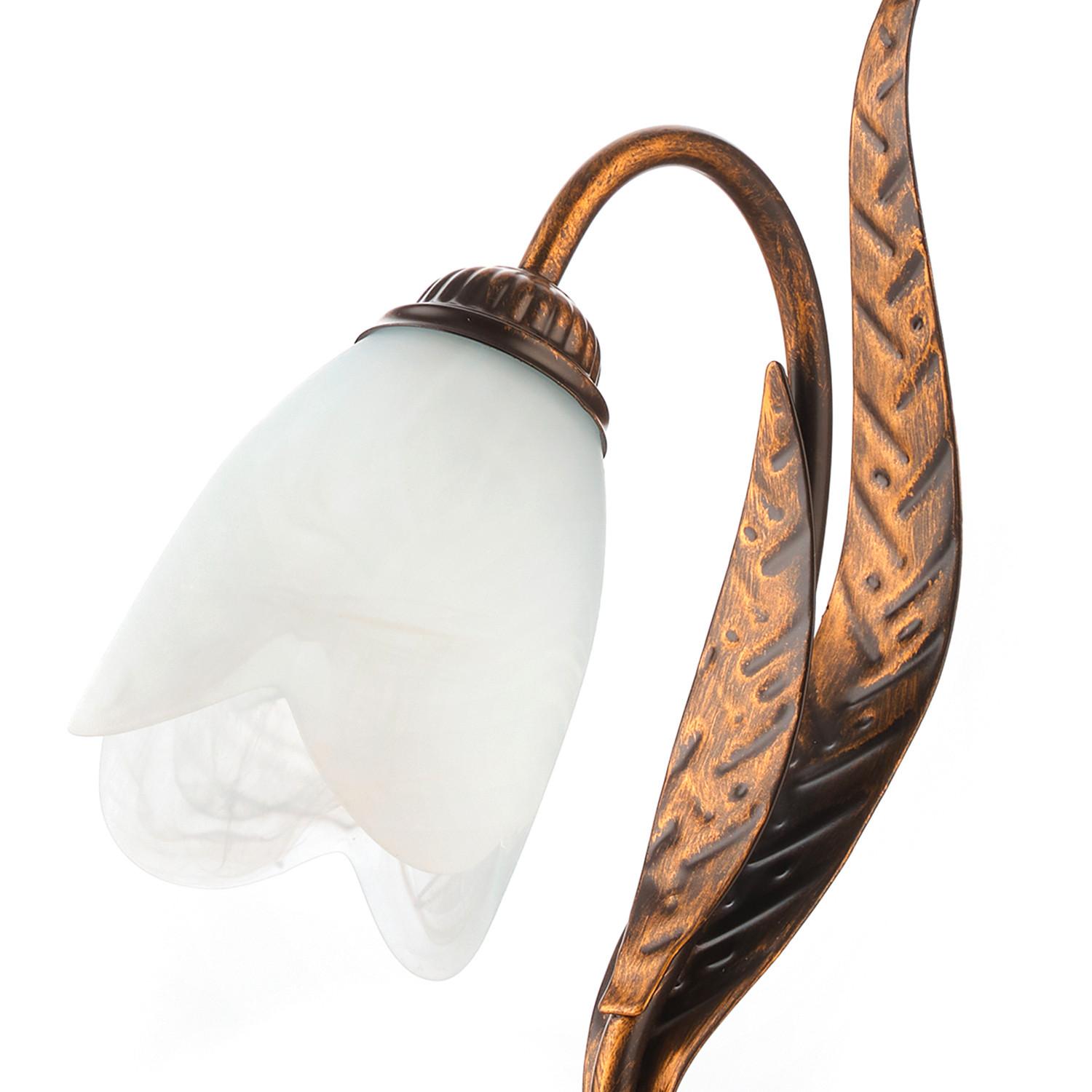 Tischleuchte 4240/L - Bronzefarben, KONVENTIONELL, Glas/Metall (25/38cm)