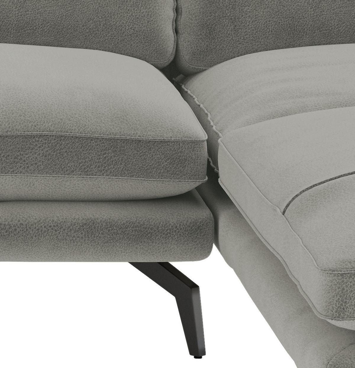 Sitzgarnitur Bali - Schwarz/Grau, Design, Textil (250/202cm) - Livetastic