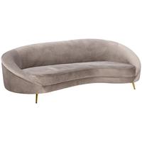 Trendová pohovka LUNA, sivobéžová, max. do 360 kg - zlatá/taupe, Modern, kov/drevo (247/81/105cm) - Mömax