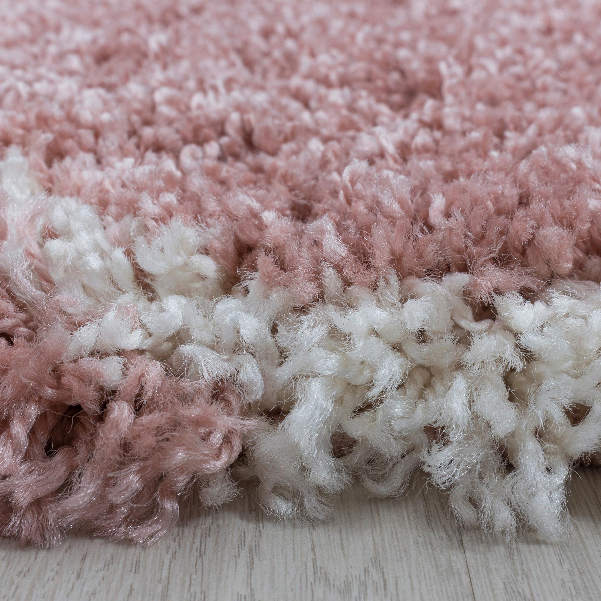 Webteppich Rosa Naturfaser Salsa Ø 80 cm - Rosa, Design, Textil (80cm)