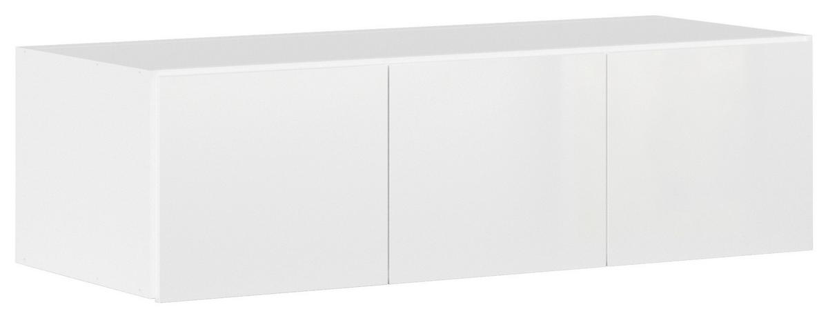 Nadstavec na skriňu MAX - biela/biela s vysokým leskom, Konventionell, kompozitné drevo (136/39/54cm)