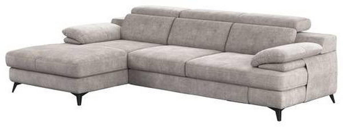 Ecksofa Titus Beige Chenille - Beige/Schwarz, Design, Textil (291/80-98/178cm) - Livetastic