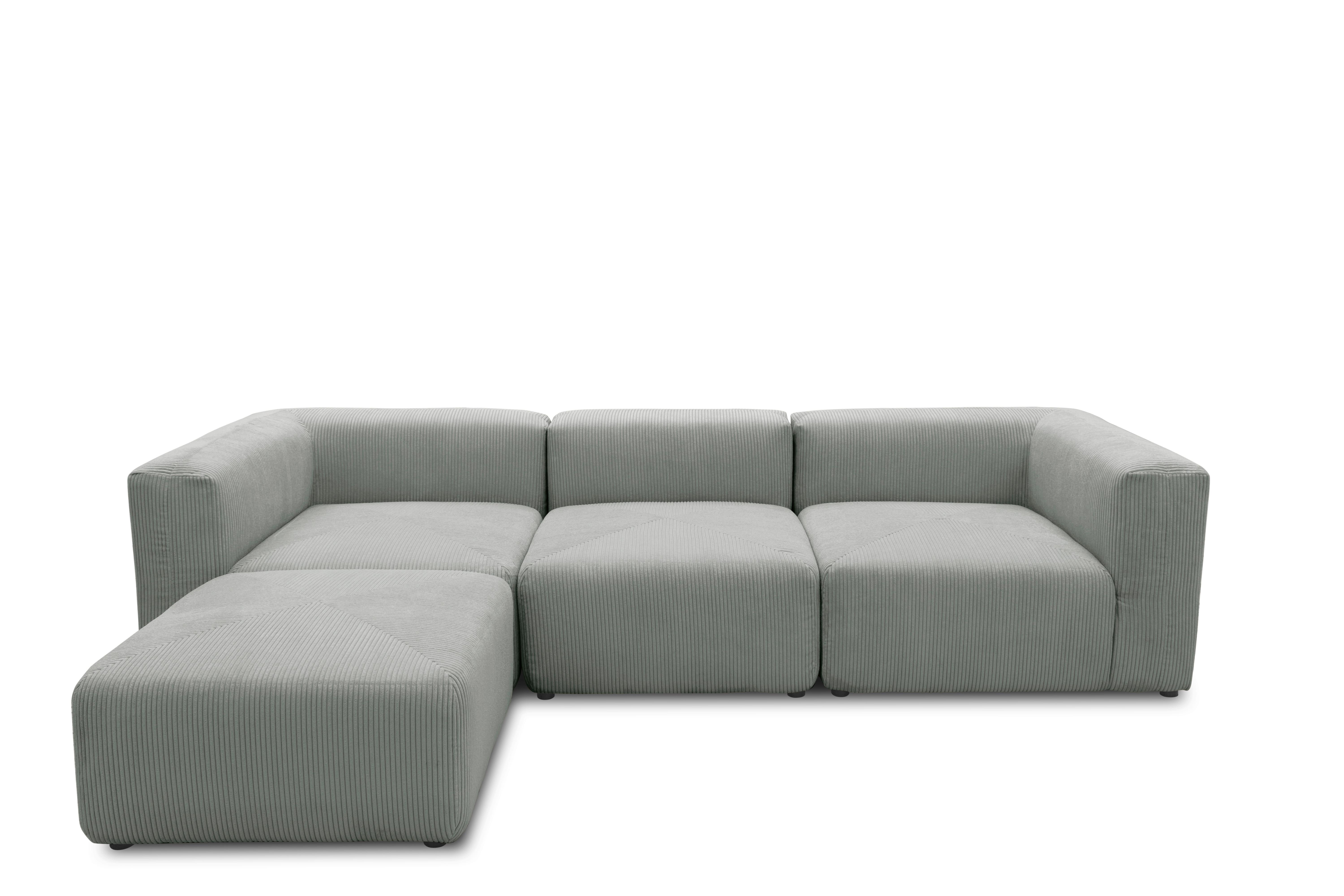 Ecksofa Hellgrau B: 301 Cm - Hellgrau/Schwarz, Design, Textil (301/69/193cm) - MID.YOU