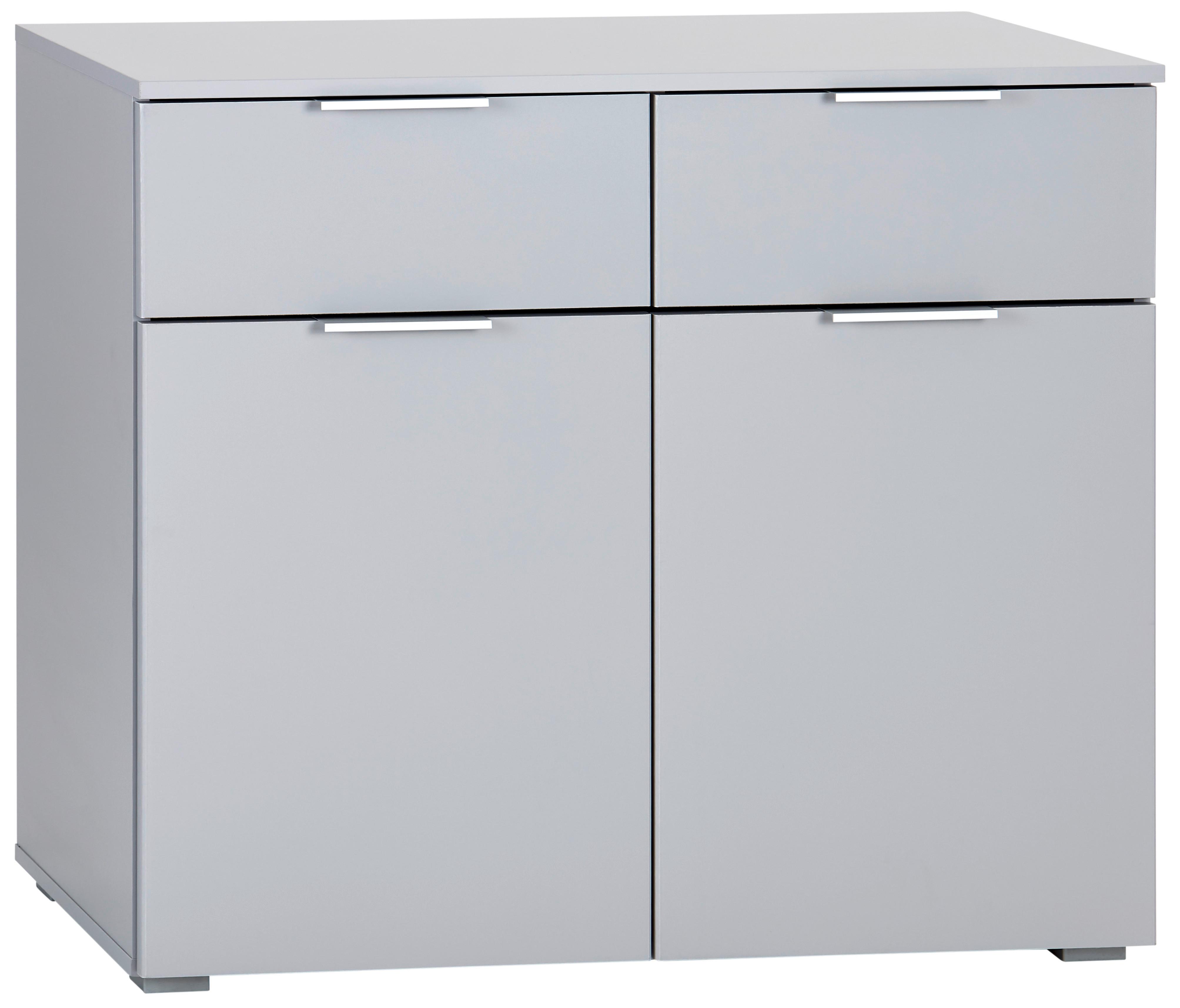 Kommode Mit Soft-Close B: 93 cm Alabama, Seidengrau - Hellgrau/Alufarben, MODERN, Holzwerkstoff (93/81/42cm)