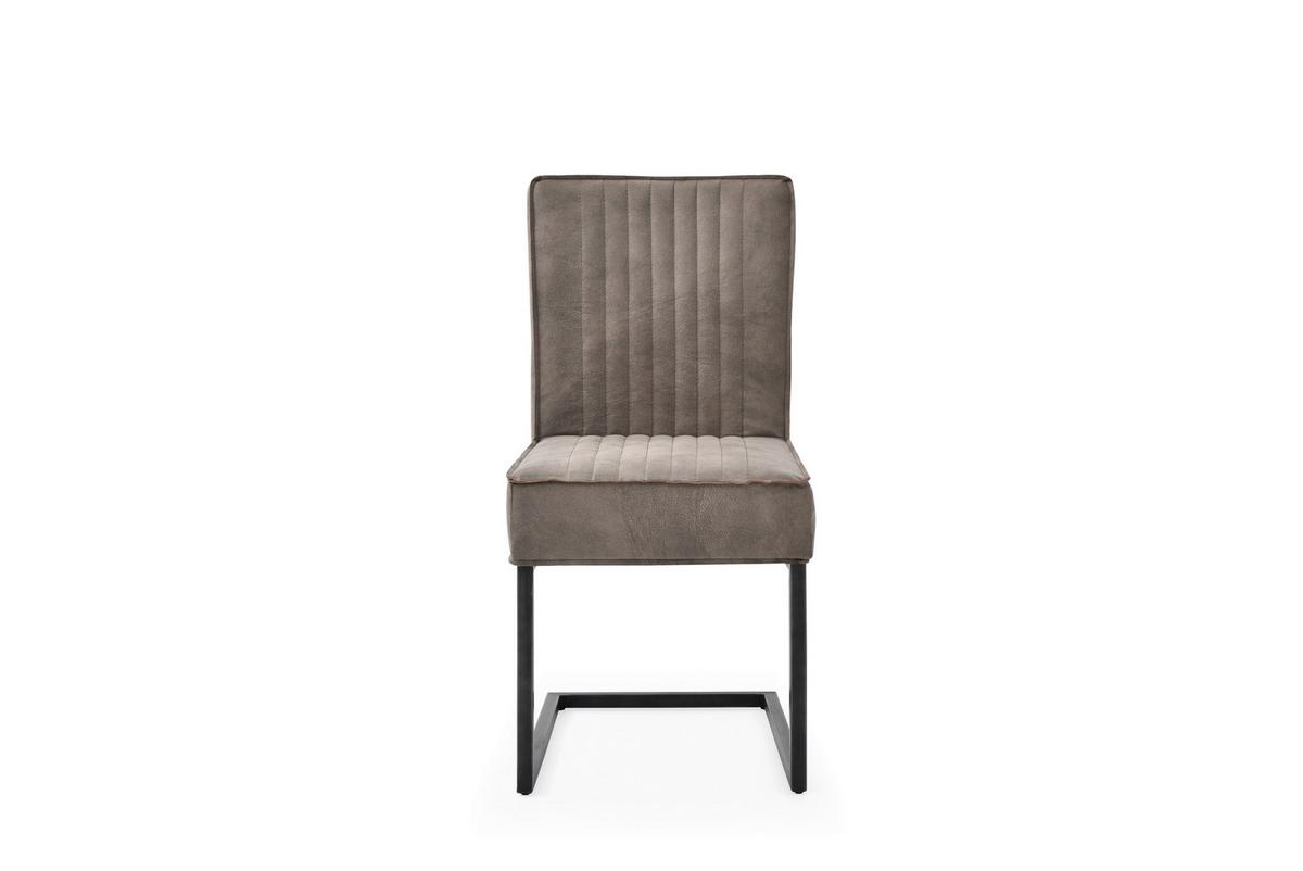 Schwinstuhl Jonna Textil Taupe, B: 47 cm - Taupe/Schwarz, KONVENTIONELL, Textil/Metall (47/92/70cm)