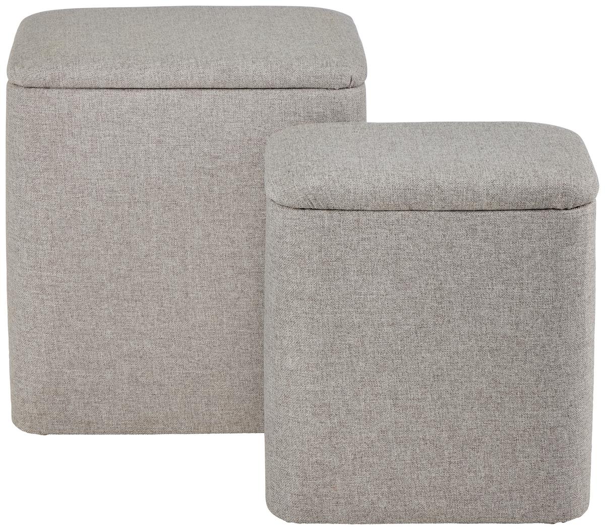 WÄSCHETONNE SANDRA - Hellgrau/Grau, Basics, Holz/Textil (48/38/53cm) - Luca Bessoni