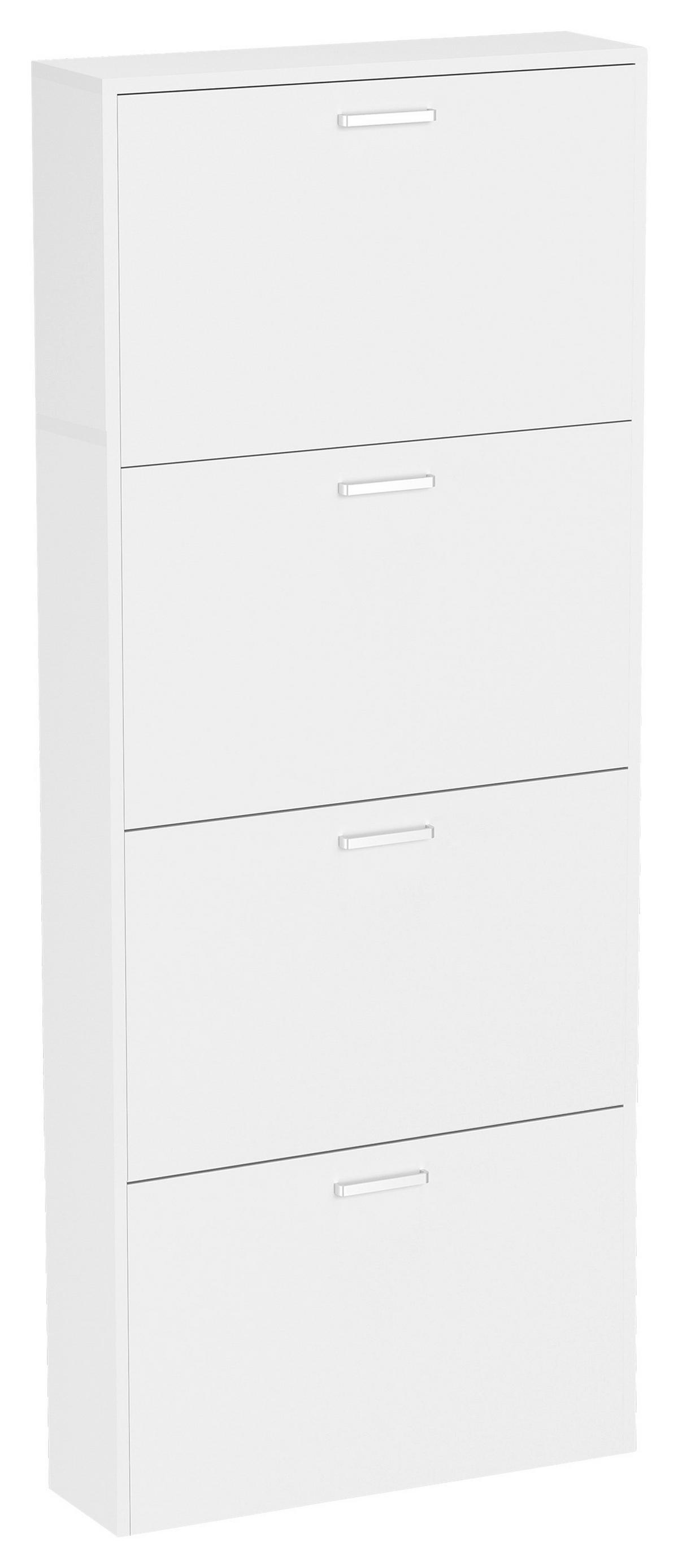 Schuhschrank Sulos Weiß B: 59 cm - Weiß, Design, Holzwerkstoff (59/144/17cm) - MID.YOU