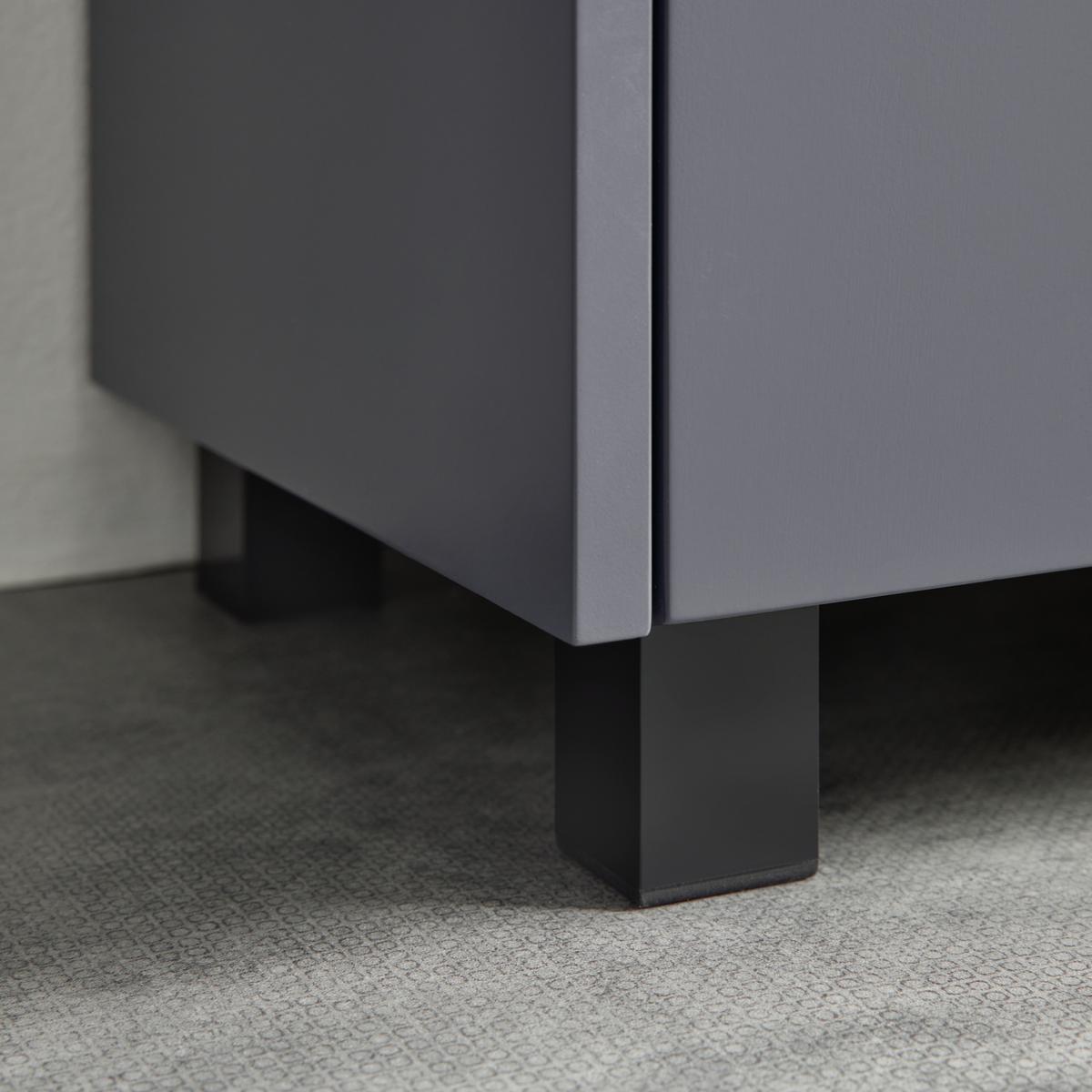 Vysoká skrinka MASSIMO tm.sivá/drevodekor - strieborná/tmavosivá, Modern, plast (33/175/30cm) - Bessagi Home