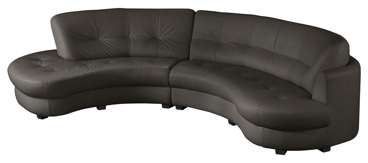 Ecksofa Bretania Dunkelbraun, S: 113x300 cm - Dunkelbraun/Schwarz, Design, Leder/Textil (113/300cm) - Livetastic