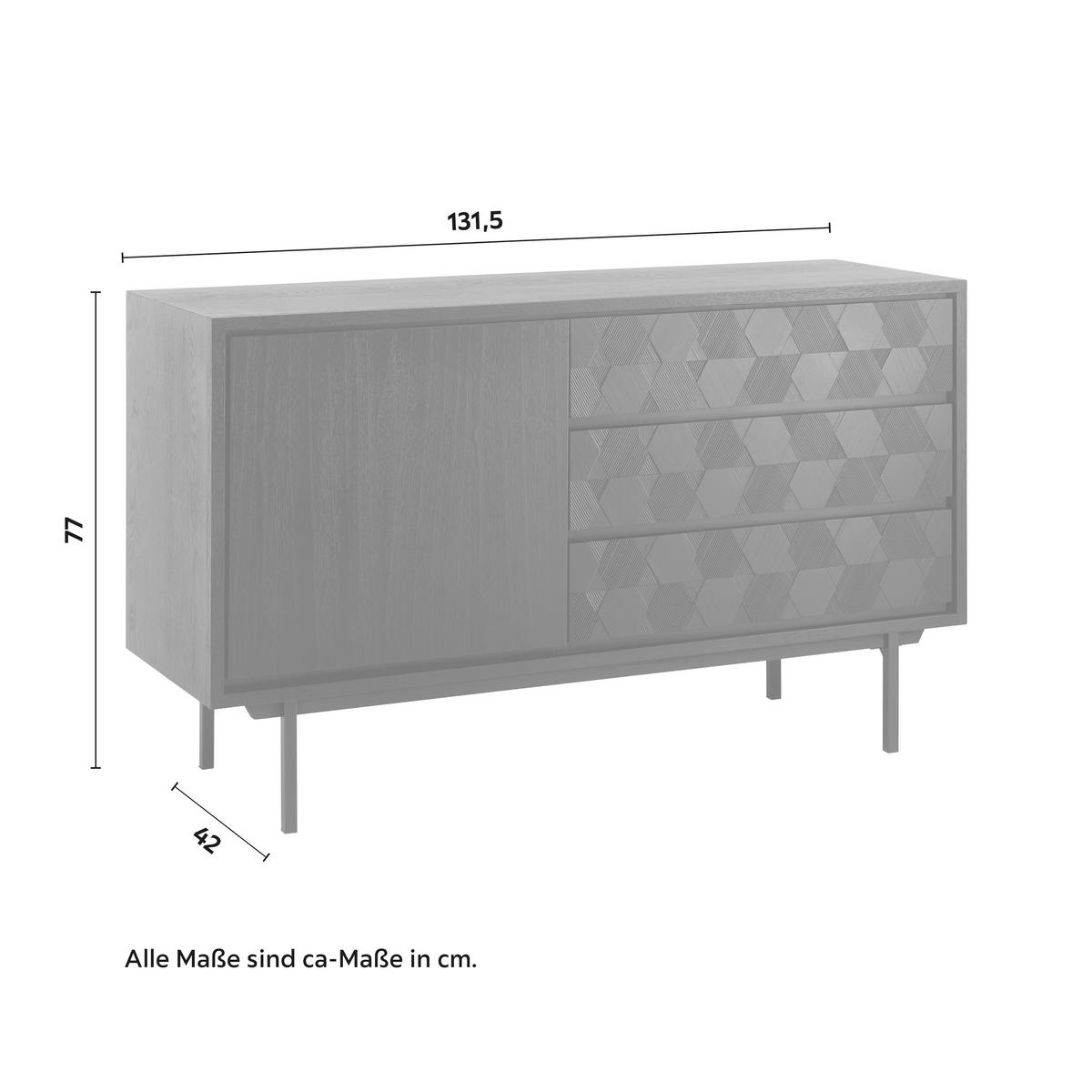 Příborník ROMA černý - černá, Moderní, kov/dřevo (131,5/77/42cm) - Bessagi Home