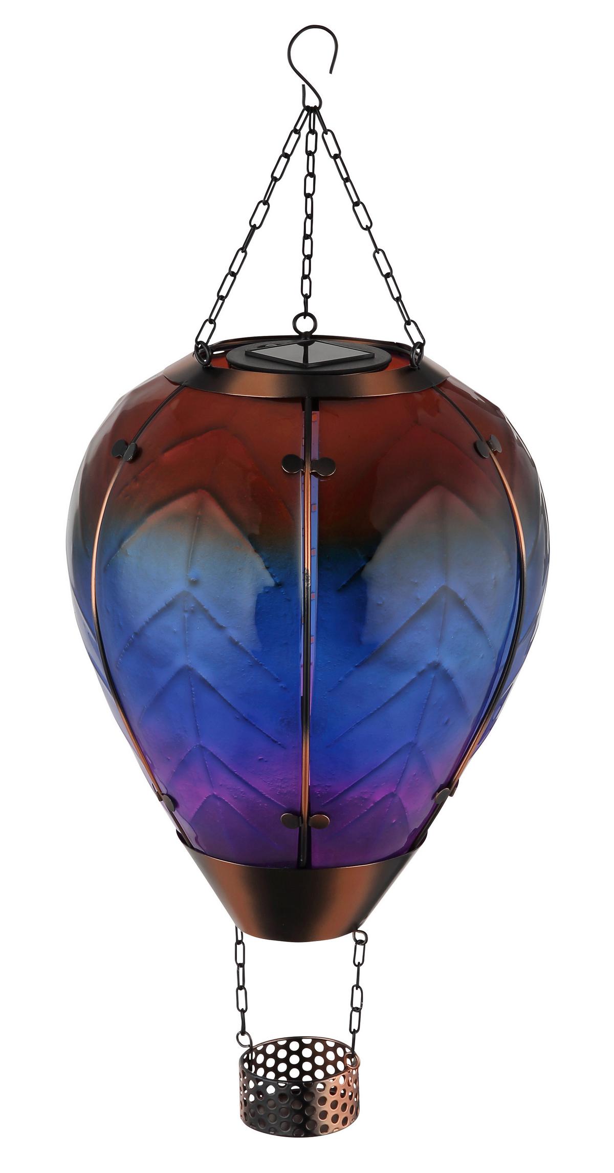 Solarleuchte 3000k, Warmweiß - Multicolor/Schwarz, Design, Glas/Kunststoff (27/37cm) - Globo