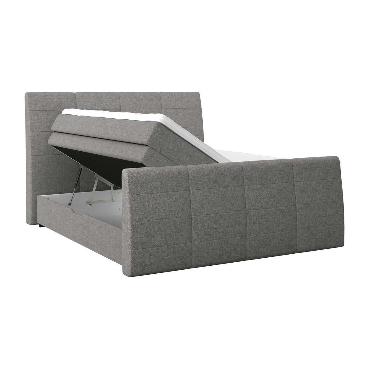 Boxspringbett Libra mit Topper 180x200 cm Grau - Graubraun/Schwarz, KONVENTIONELL, Textil (180/200cm)