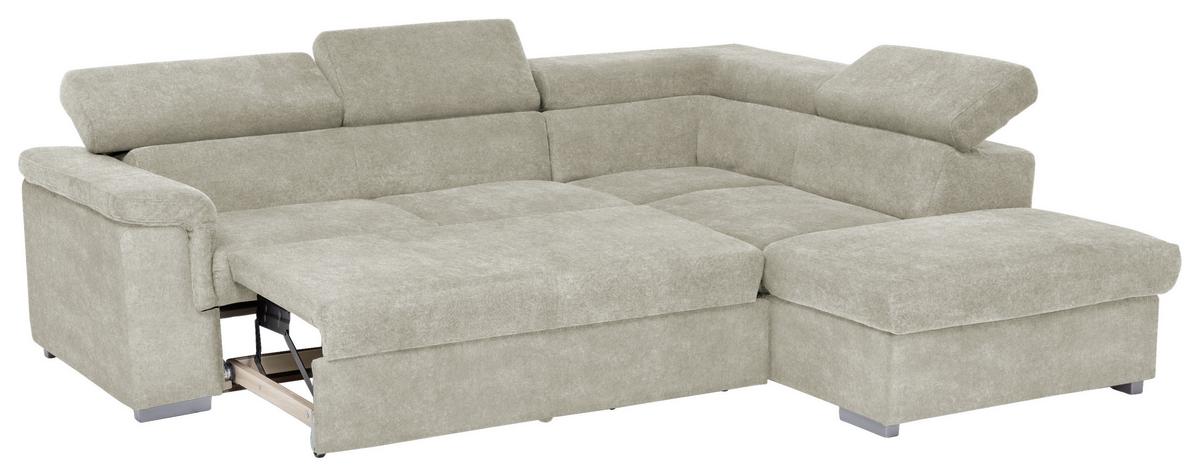 Sedacia súprava MILLA platinum pravý roh - béžová, Basics, drevo/textil (252/217cm)