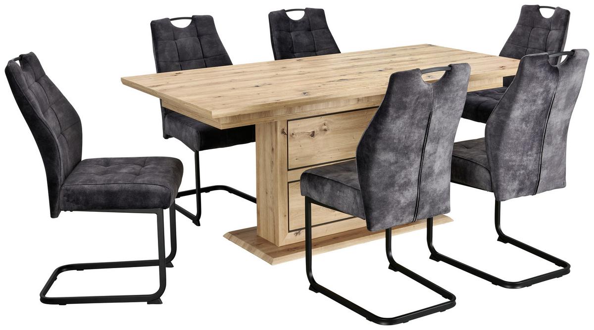 ROZŤAHOVACÍ STÔL HARVEY 180 AZ - farba duba/antracitová, Konventionell, kompozitné drevo (180/76,5/90cm)