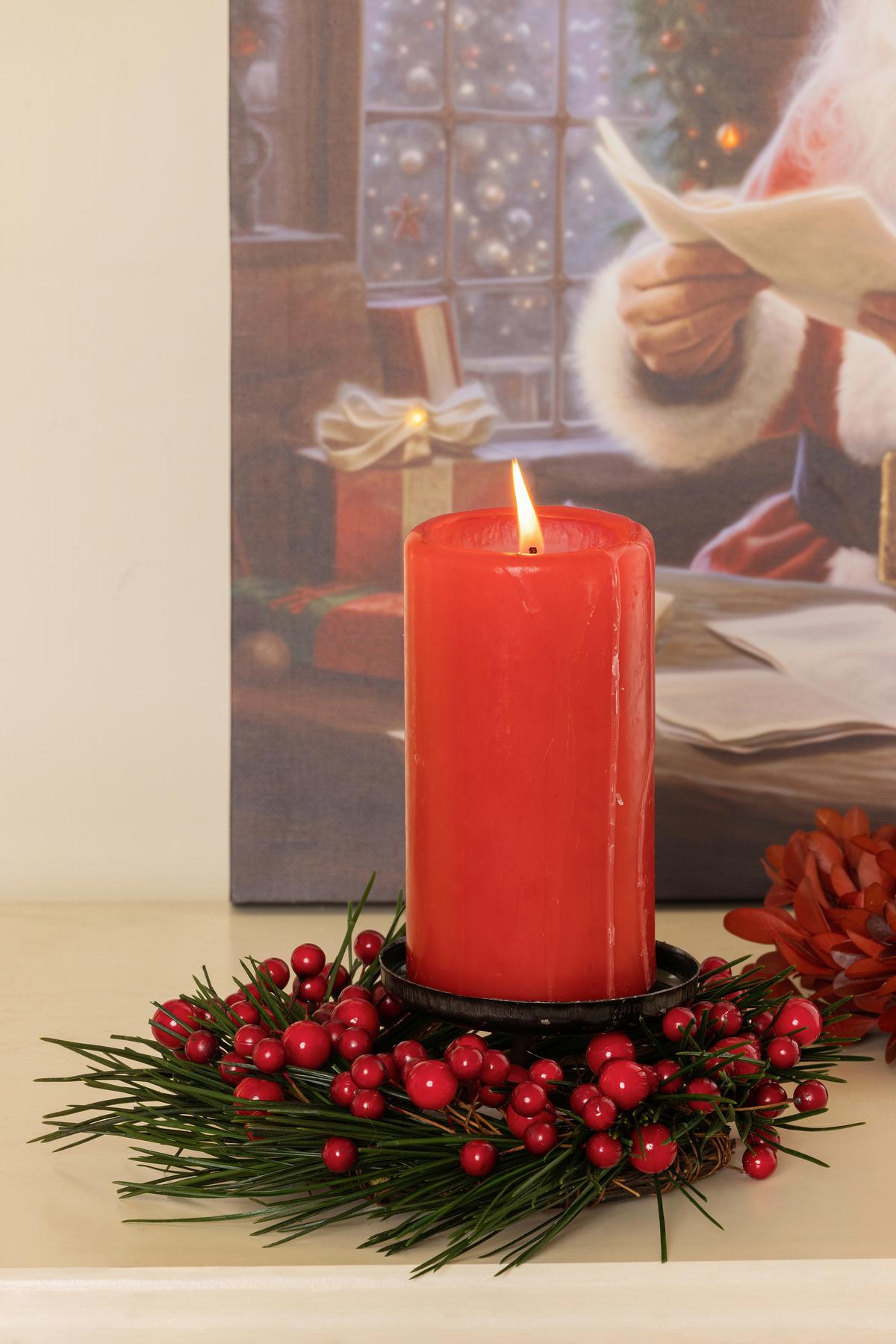 Kerzenhalter Ariana - Rot/Schwarz, KONVENTIONELL, Naturmaterialien/Kunststoff - Luca Bessoni