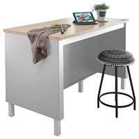 Kücheninsel Bilberry Natur/ Eiche Dekor 138x85x75cm - Weiß/Sonoma Eiche, Design, Holzwerkstoff (138/90/75cm) - MID.YOU