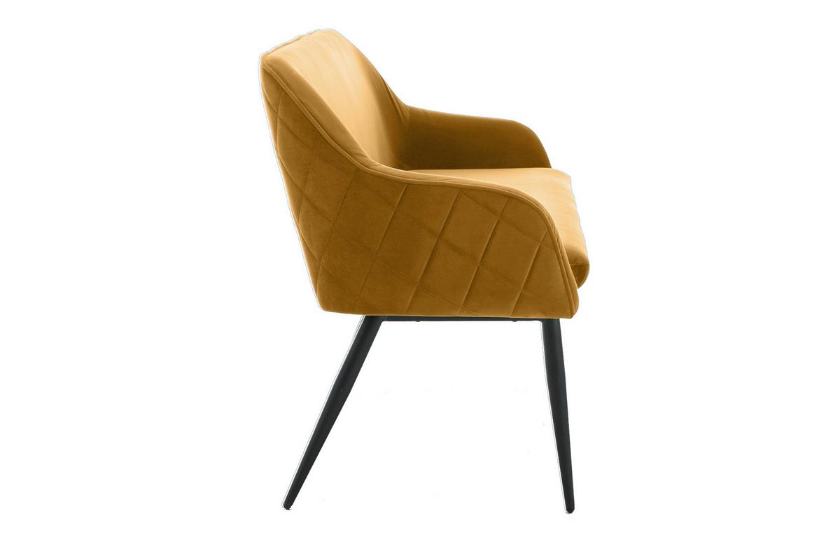 Sitzbank Senfgelb B: 160 cm - Senfgelb/Schwarz, MODERN, Textil (160/85/61cm) - Livetastic