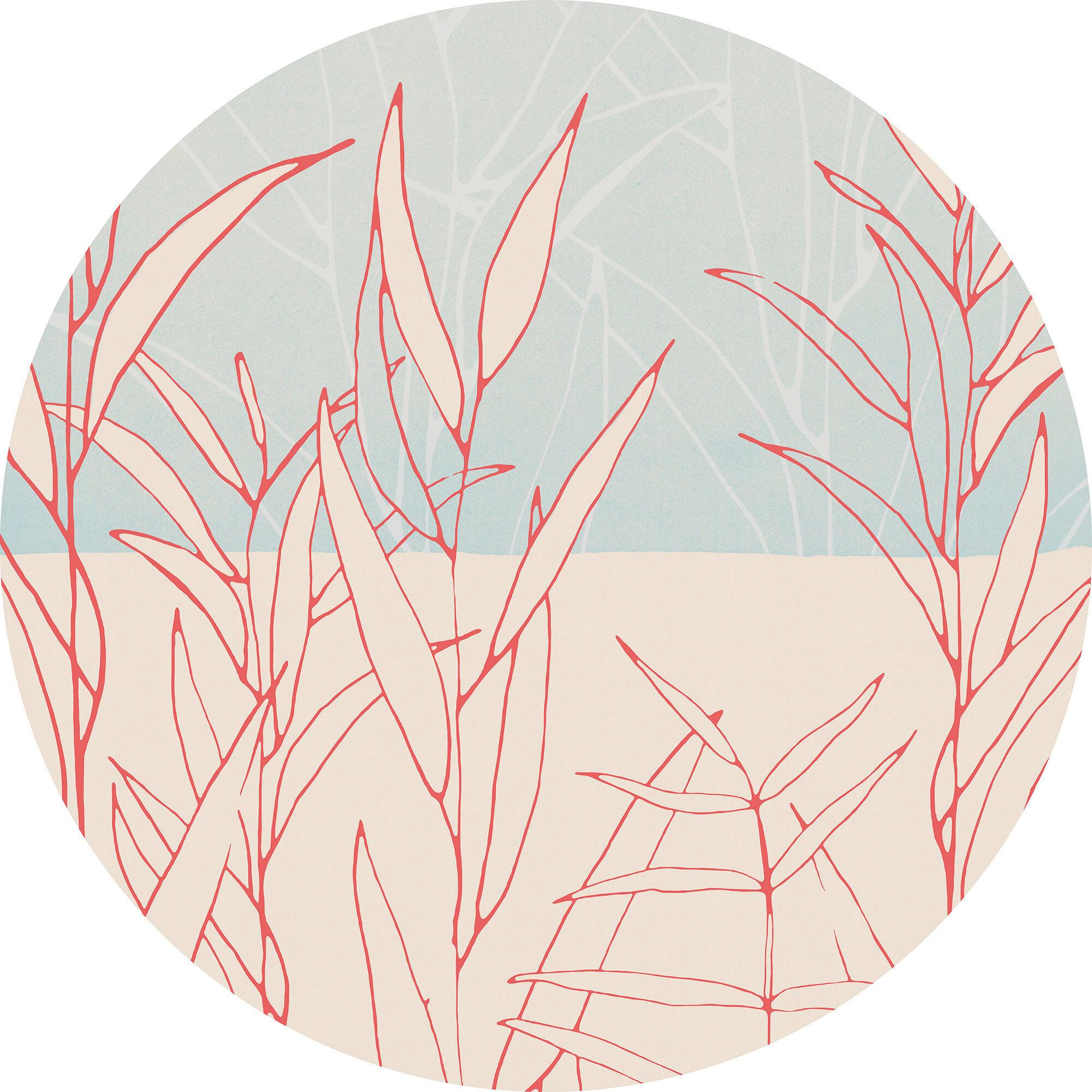 Fototapete D1-078 Grassland - Blau/Rot, Trend (125cm)