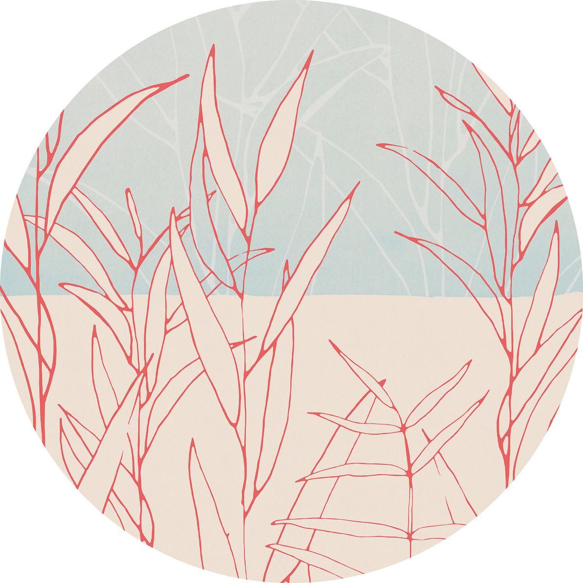 Fototapete D1-078 Grassland - Blau/Rot, Trend (125cm)