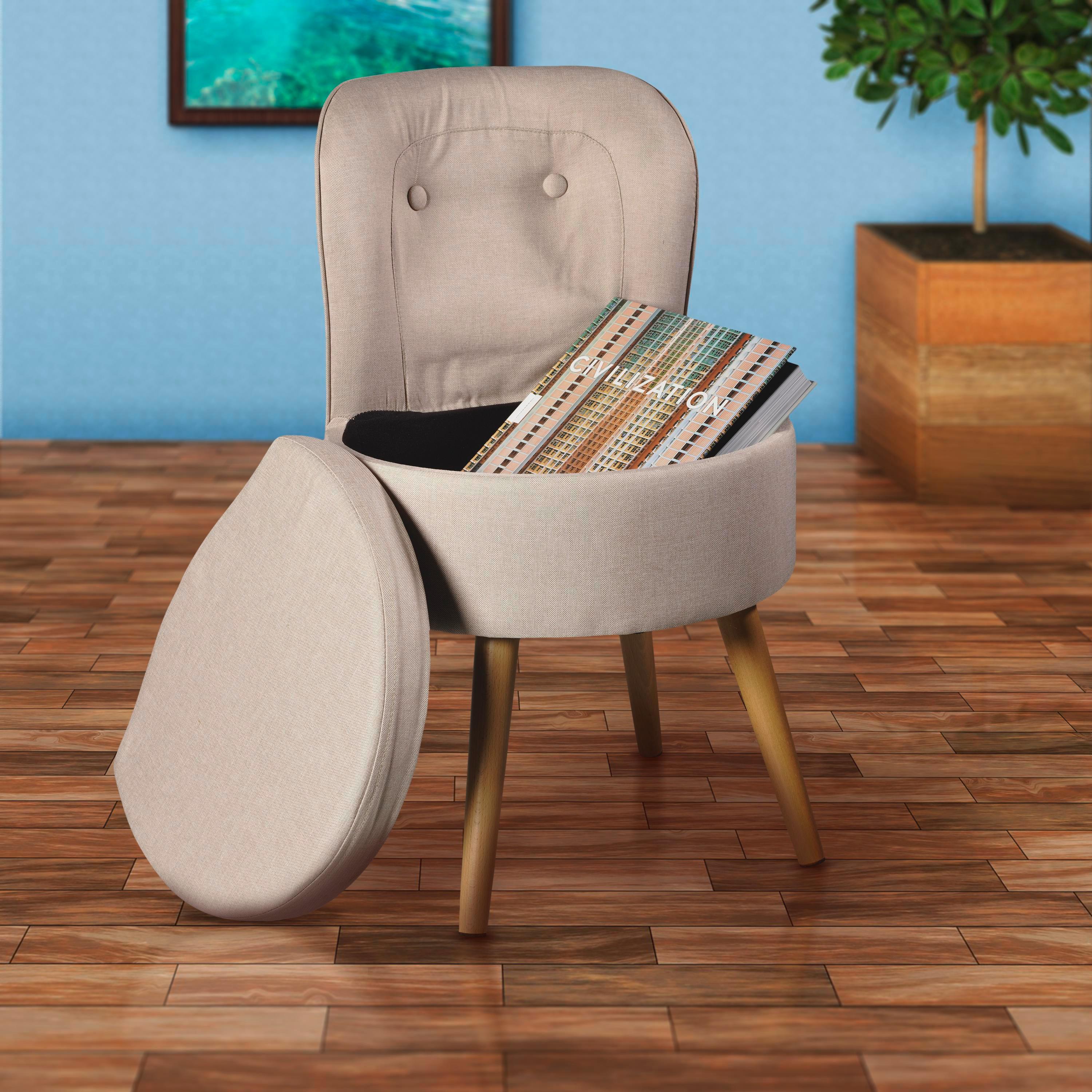 Sessel Vince - Creme/Naturfarben, Design, Textil (42/71/42cm) - Echtwerk