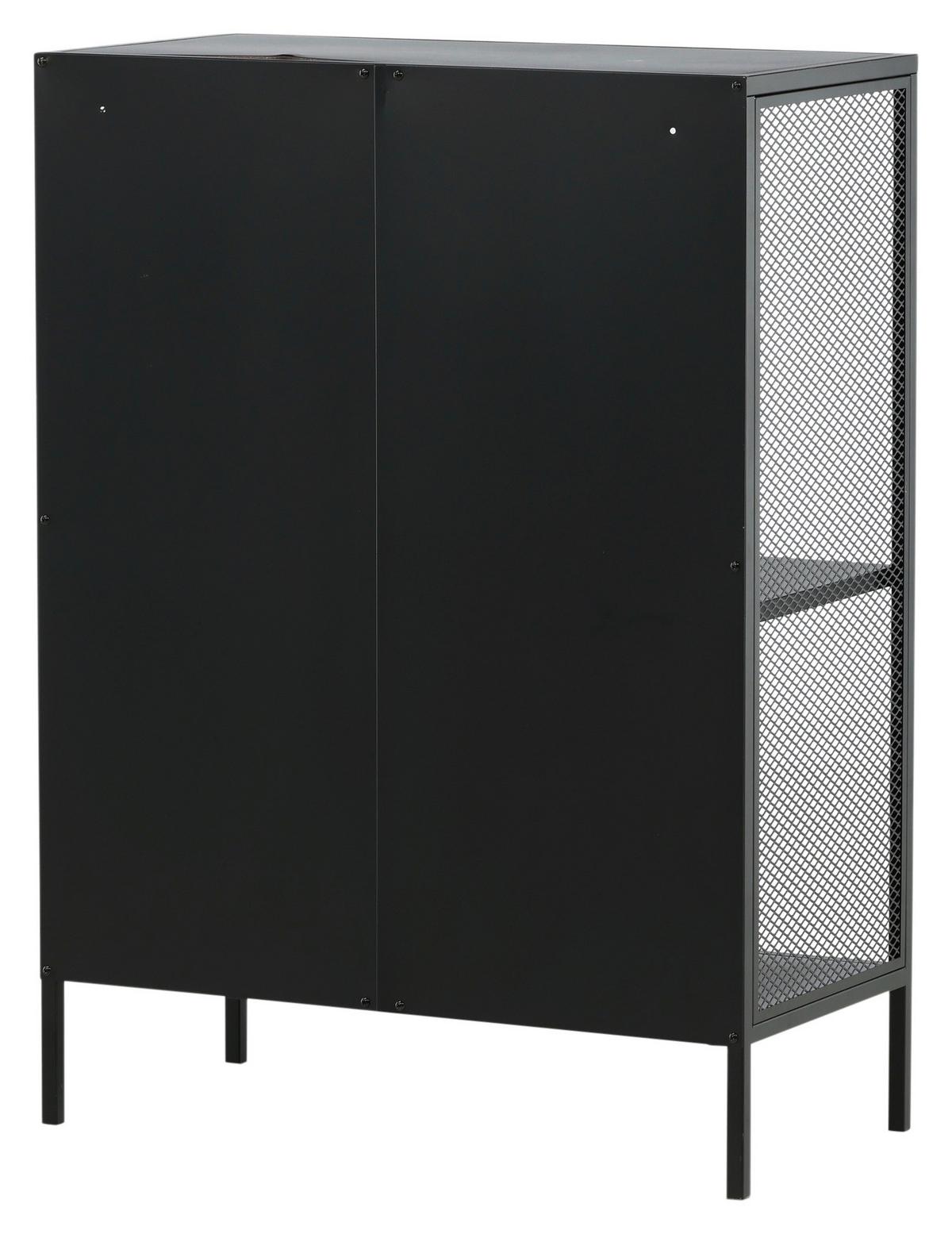 Bücherwand Misha - Schwarz, Design, Metall (80/110/40cm) - Livetastic