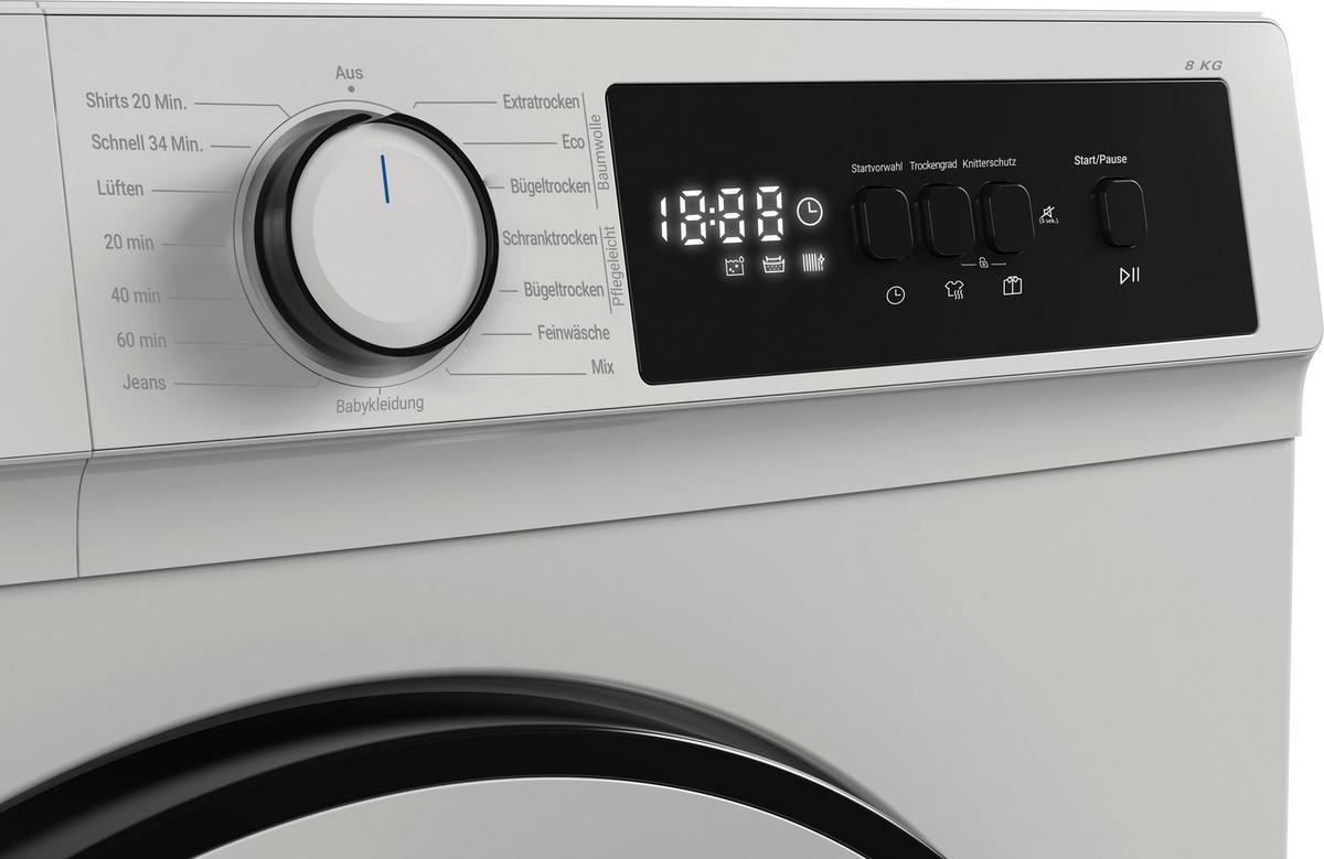 Wärmepumpentrockner 10840814 - Td-B8gp1wd0-De - Weiß, Basics, Glas/Kunststoff (59.6/84.5/60.9cm) - Daewoo