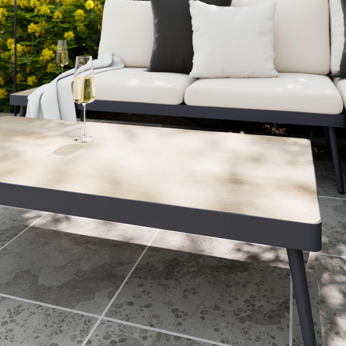 TERASOVÁ SEDACÍ SOUPRAVA SEJLA - tmavě šedá/přírodní barvy, Moderní, kov/textil (226/65/226cm) - Mömax