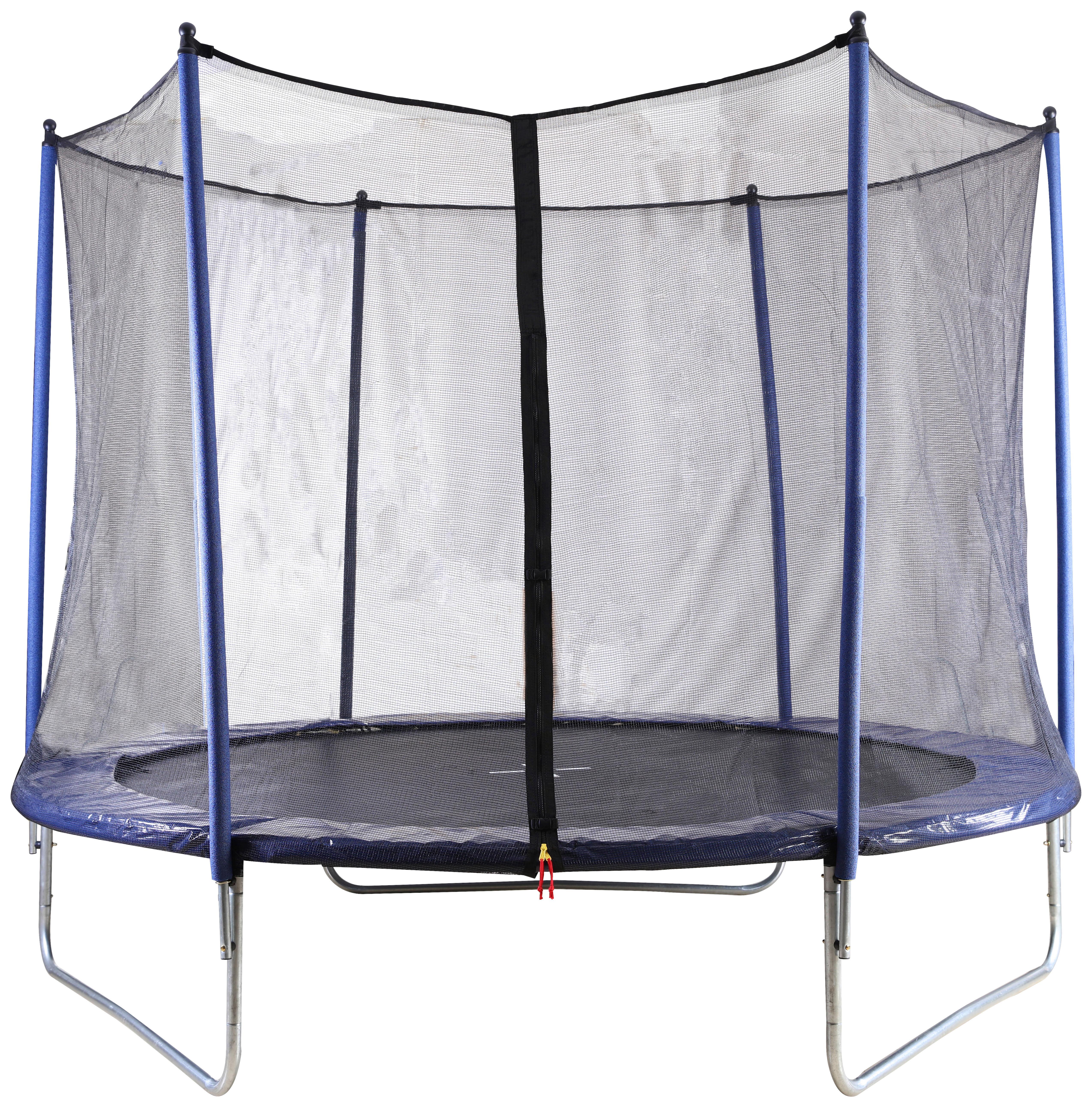 Trampolin Ø 305 cm Mit Sicherheitsnetz Spring - Blau/Zinkfarben, Basics, Kunststoff/Metall (305/240cm)