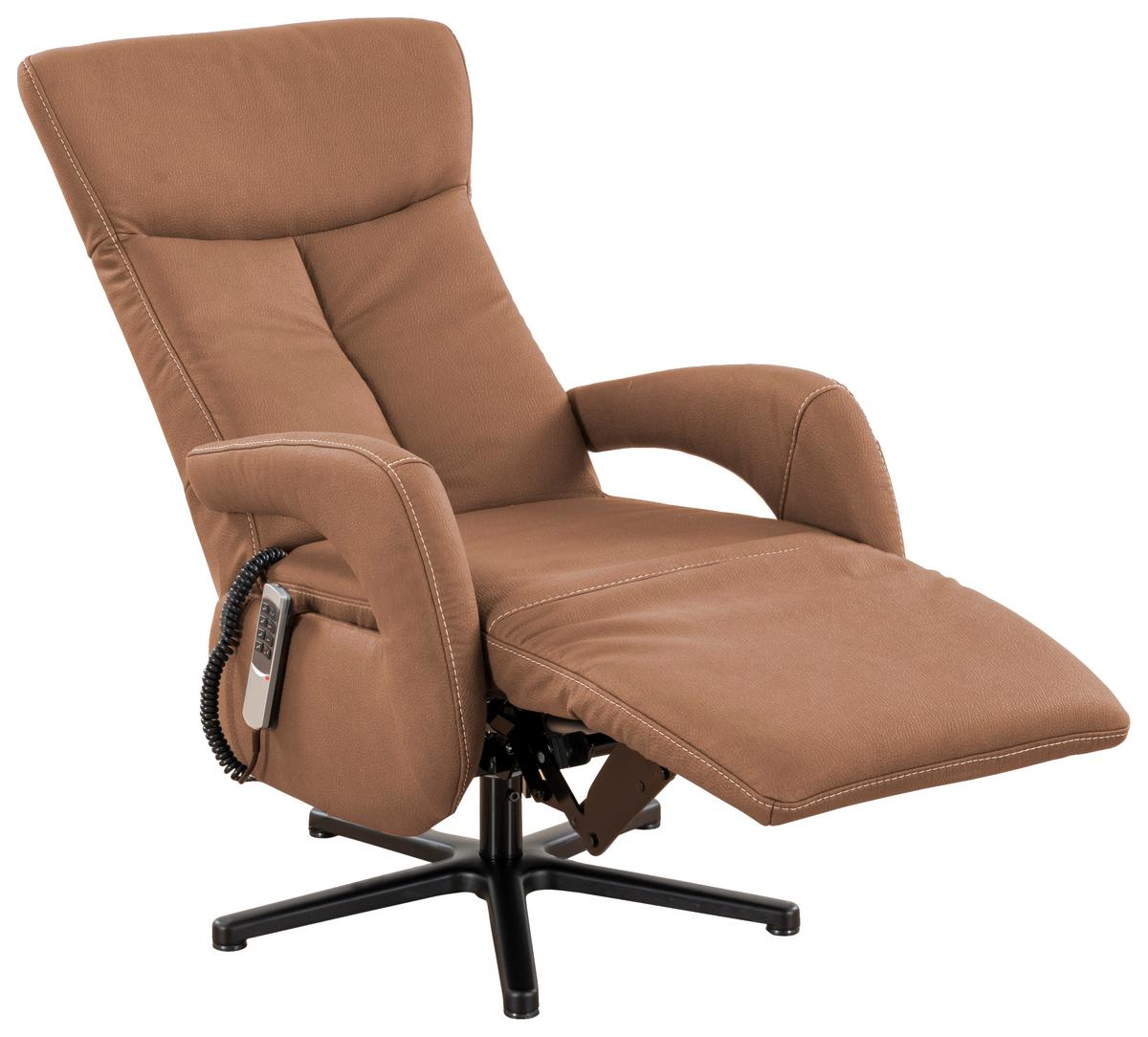 Fernsehsessel mit Armlehnen Matrixx-Style Stoffbezug Braun - Cognac/Beige, MODERN, Textil (67/108/80cm) - James Wood