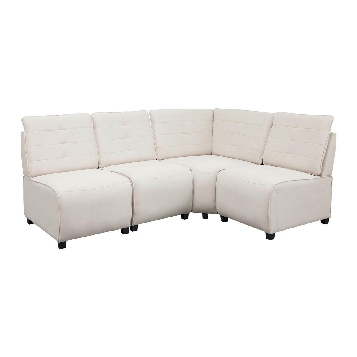 Sedací souprava VICTORIE béžová - béžová, Moderní, dřevo/textil (215/90/83cm) - Bessagi Home