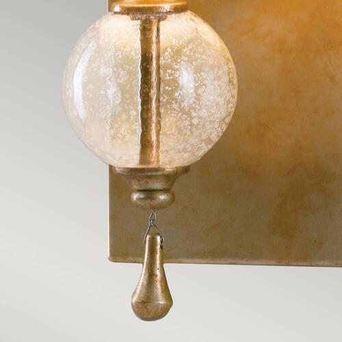 Wandleuchte Fe-Argento1 - Silberfarben/Goldfarben, Basics, Textil/Metall (14/29.8cm) - Elstead Lighting